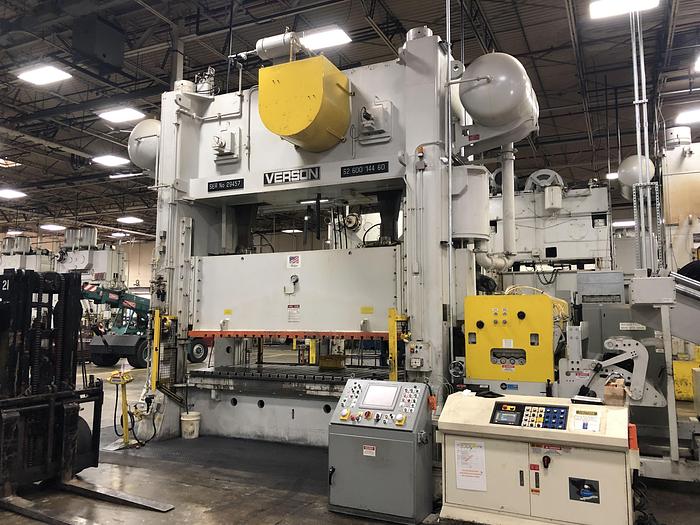 Used 600 ton Verson 144"x60" SSDC Stamping Press