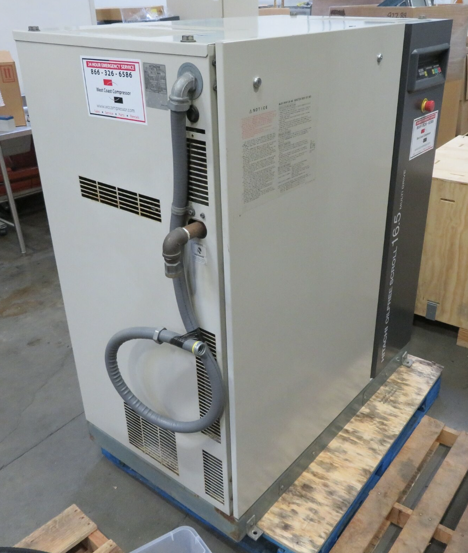 Used Hitachi SRL-16.5M6ML Oilfree Scroll MultiDrive Compressor 64.6CFM 16.5kW