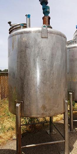 Used Tank, 550 Gallon, S/st, Agit, 1.5 HP, DT/DB, 52" x 60", #S742660