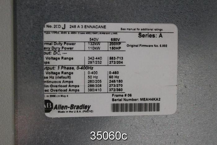 Unused Allen Bradley Powerflex 700S AC Drive, 20DJ248A3ENNACANE #35060