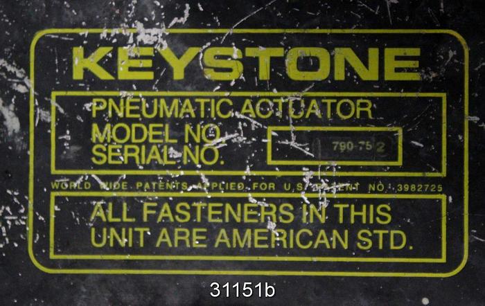 Used Keystone 12" Air Operated Butterfly Valve #31151