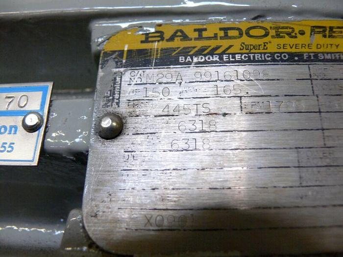Used Baldor Reliance 150 HP Severe Duty Motor 1785 RPM 460V 3 Phase 445TS Frame