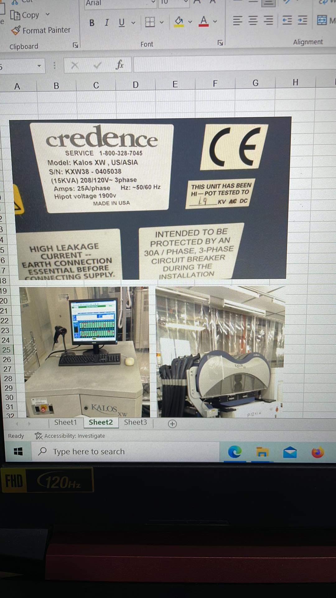 Used Credence Kalos XW 20set