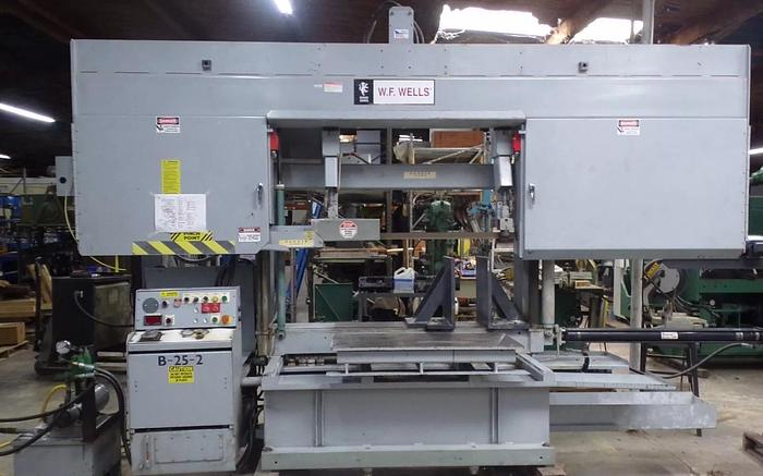 Used WF Wells B-25-2 Horizontal Bandsaw 25" x 40" capacity