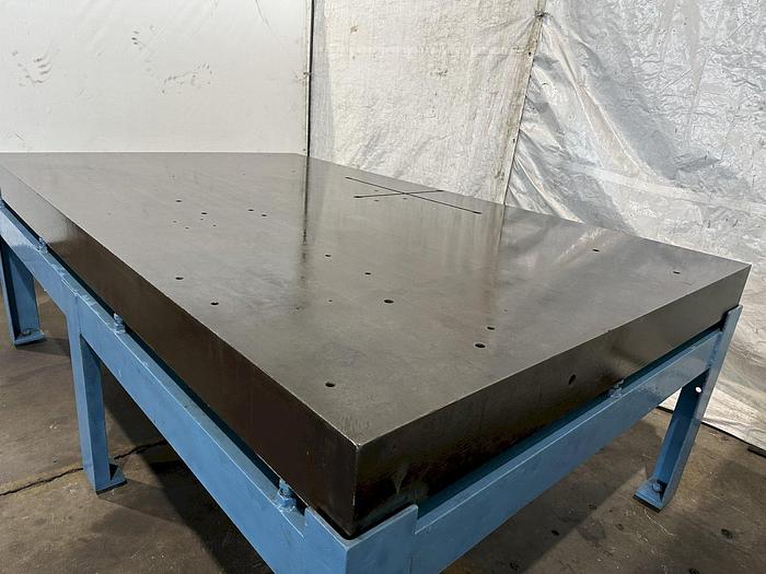 Used 60" X 96" CAST IRON SURFACE PLATE W/ STAND