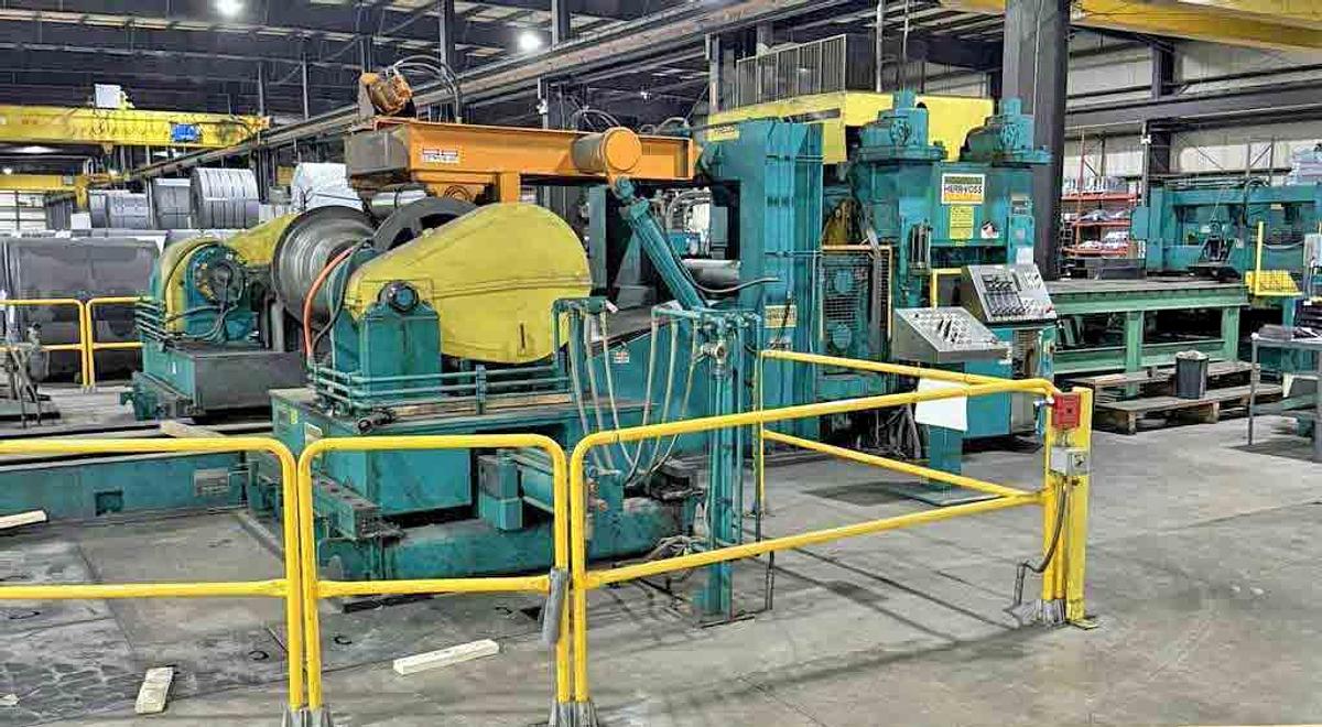 Used 74" x 0.375" x 60,000 Lb Herr Voss Cut To Length Line