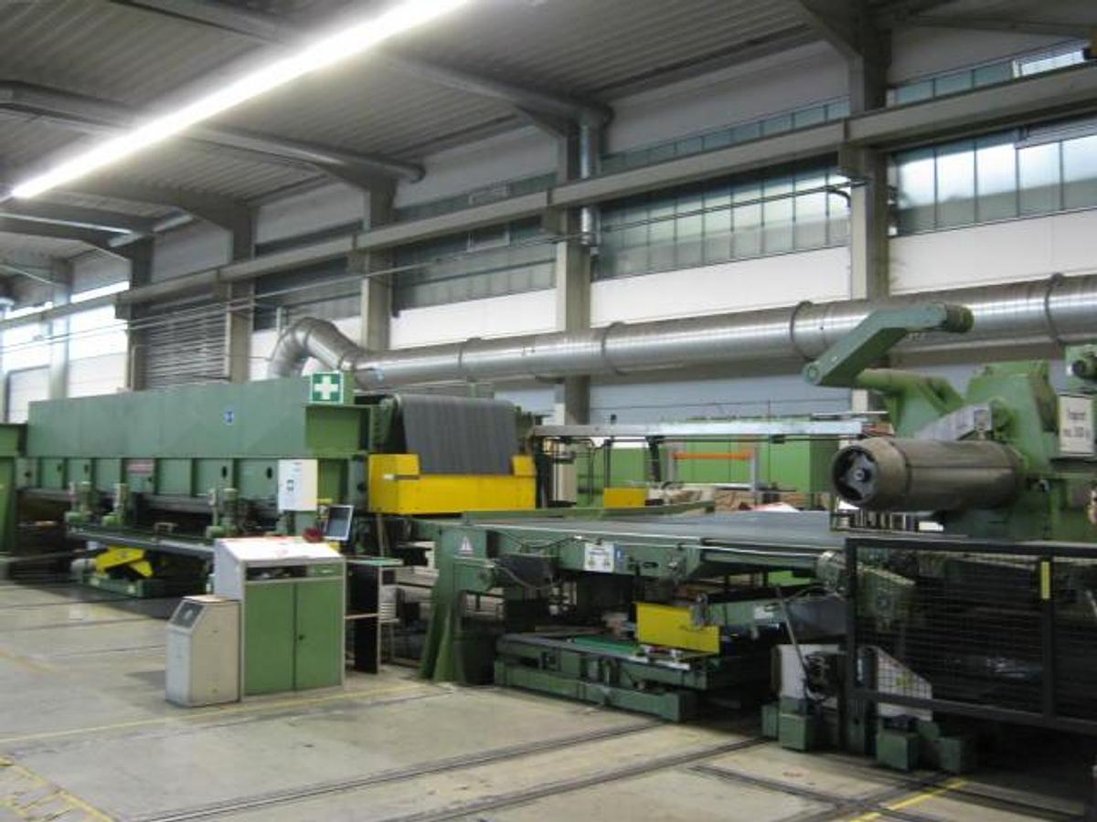 Used 50” x .040” George/Ungerer Grinding, Brushing & Cut To Length Line