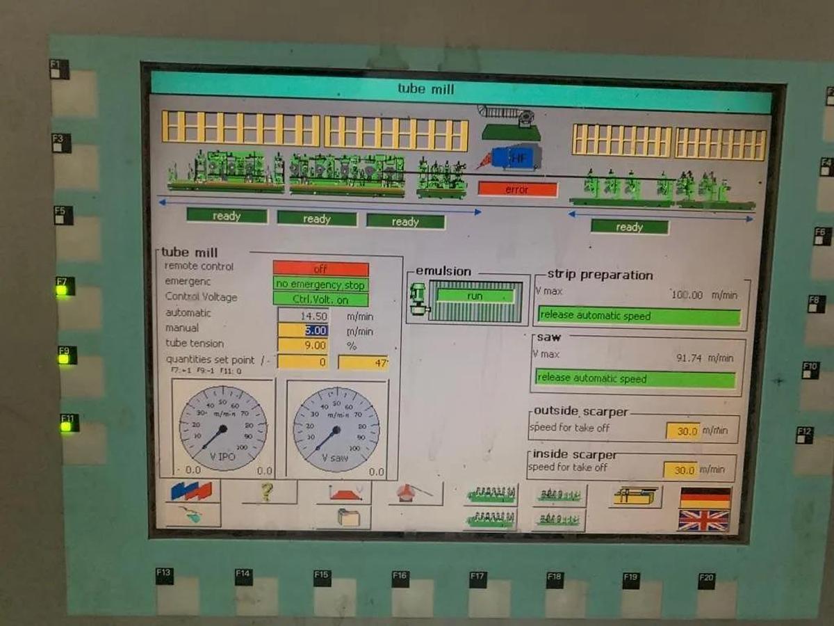 Used 100 mm x 100mm VAI / SEUTHE Direct Forming Tube Welding Line