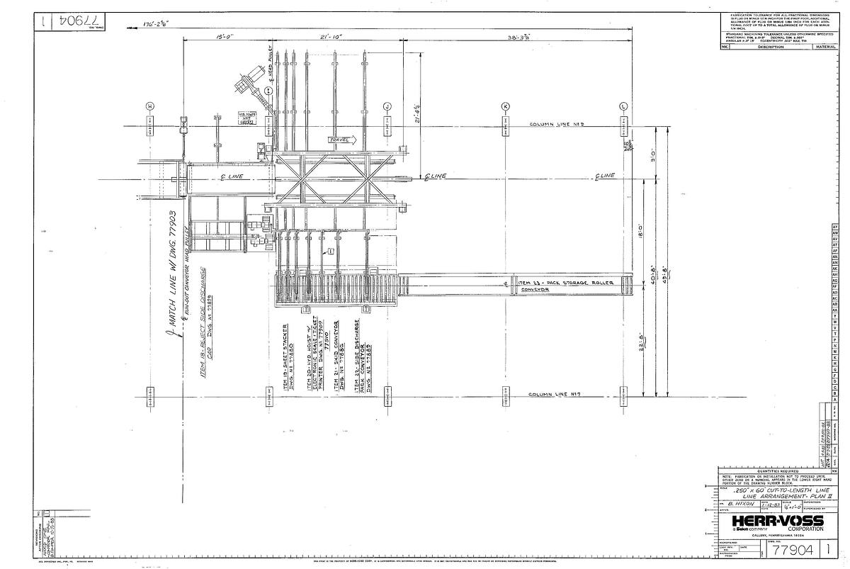Used 60" x .135" Herr Voss Cut-To-Length Line (Used)