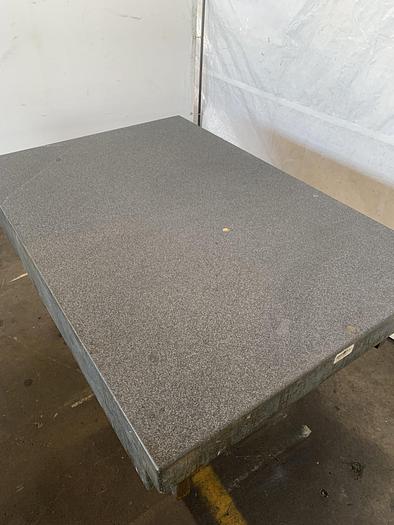 Used 48" X 72" X 10" MICRO-FLAT GRANITE SURFACE PLATE W/ STARRETT BASE