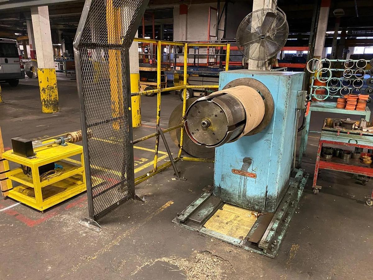 Used 18” x 2.625” Arbors x 6,000# Ruesch Ring Type Slitting Line