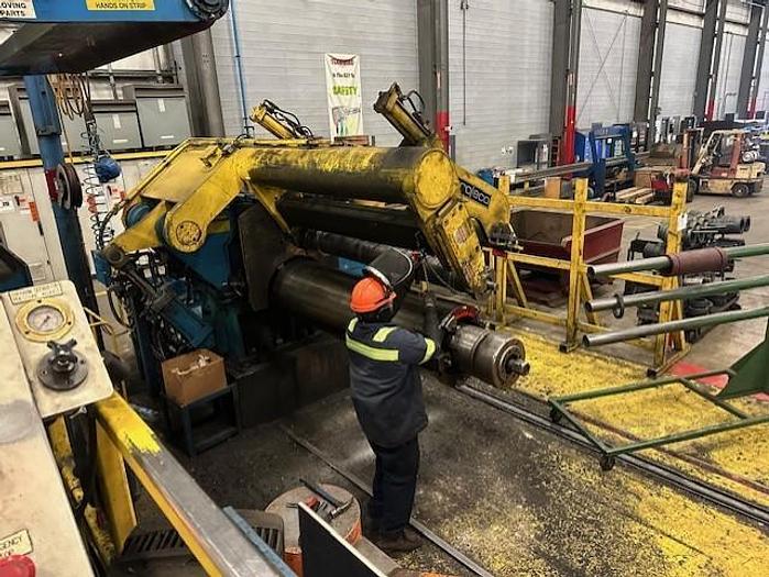 Used 72” x 0.625” x 70,000 lb Pro-Eco Heavy Gauge Injector Head Slitting & Packaging Line