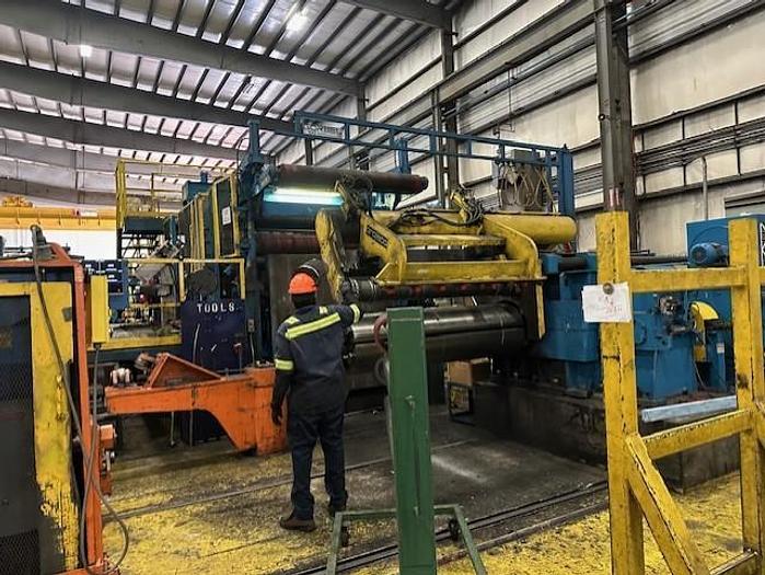 Used 72” x 0.625” x 70,000 lb Pro-Eco Heavy Gauge Injector Head Slitting & Packaging Line