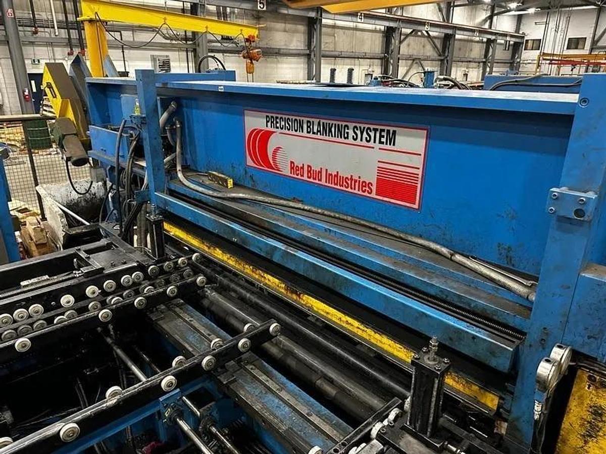 Used 60” x .135” x 80,000 Lbs Red Bud Multiblanking Line With Three 5HI Cassettes