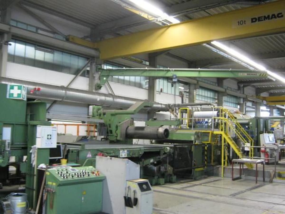 Used 50” x .040” George/Ungerer Grinding, Brushing & Cut To Length Line