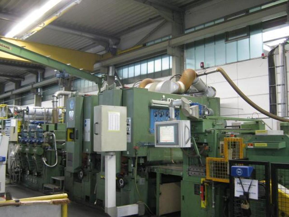 Used 50” x .040” George/Ungerer Grinding, Brushing & Cut To Length Line