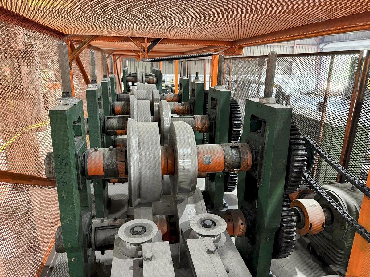 Used 12 Stand x 3.5” Arbor x 26” Roll Space Bradbury C&Z Purlin Roll Forming Line