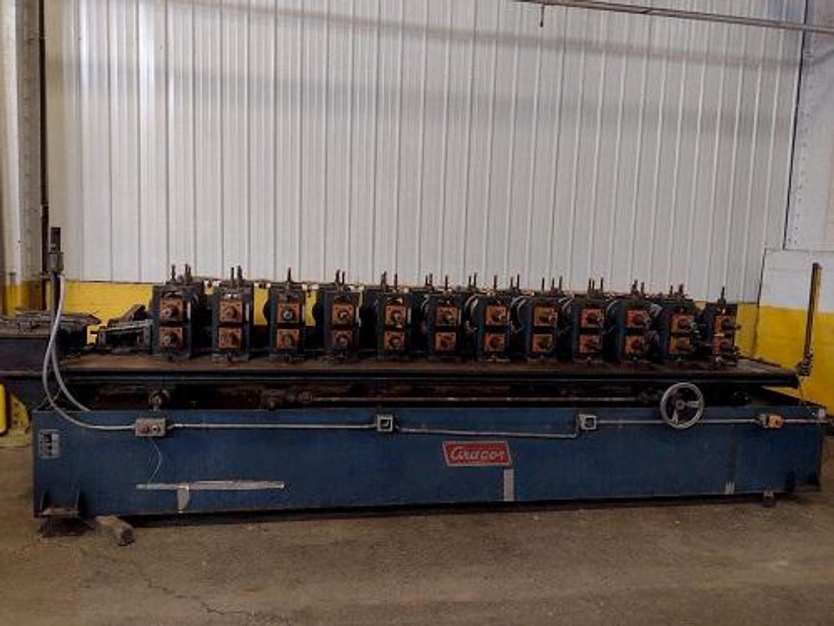 Used 12 Stand X 2.5” Ardcor/Roll Kraft Model F-10 Adjustable Width Stud Rollformer