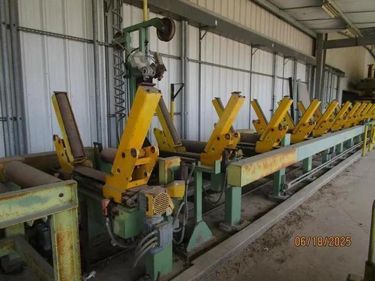 Used 7” Diameter x 60’ Mair Stacker and Exit Conveyor 