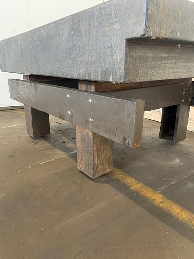 Used 48" X 72" X 10" MICRO-FLAT GRANITE SURFACE PLATE W/ STARRETT BASE