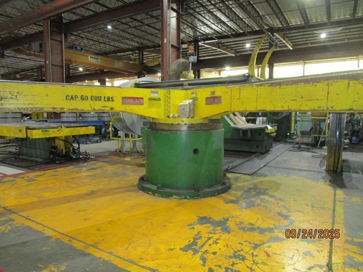 Used 72" x 10,000# Braner / Chicago Coil Banding Line with Braner Turret Stacker