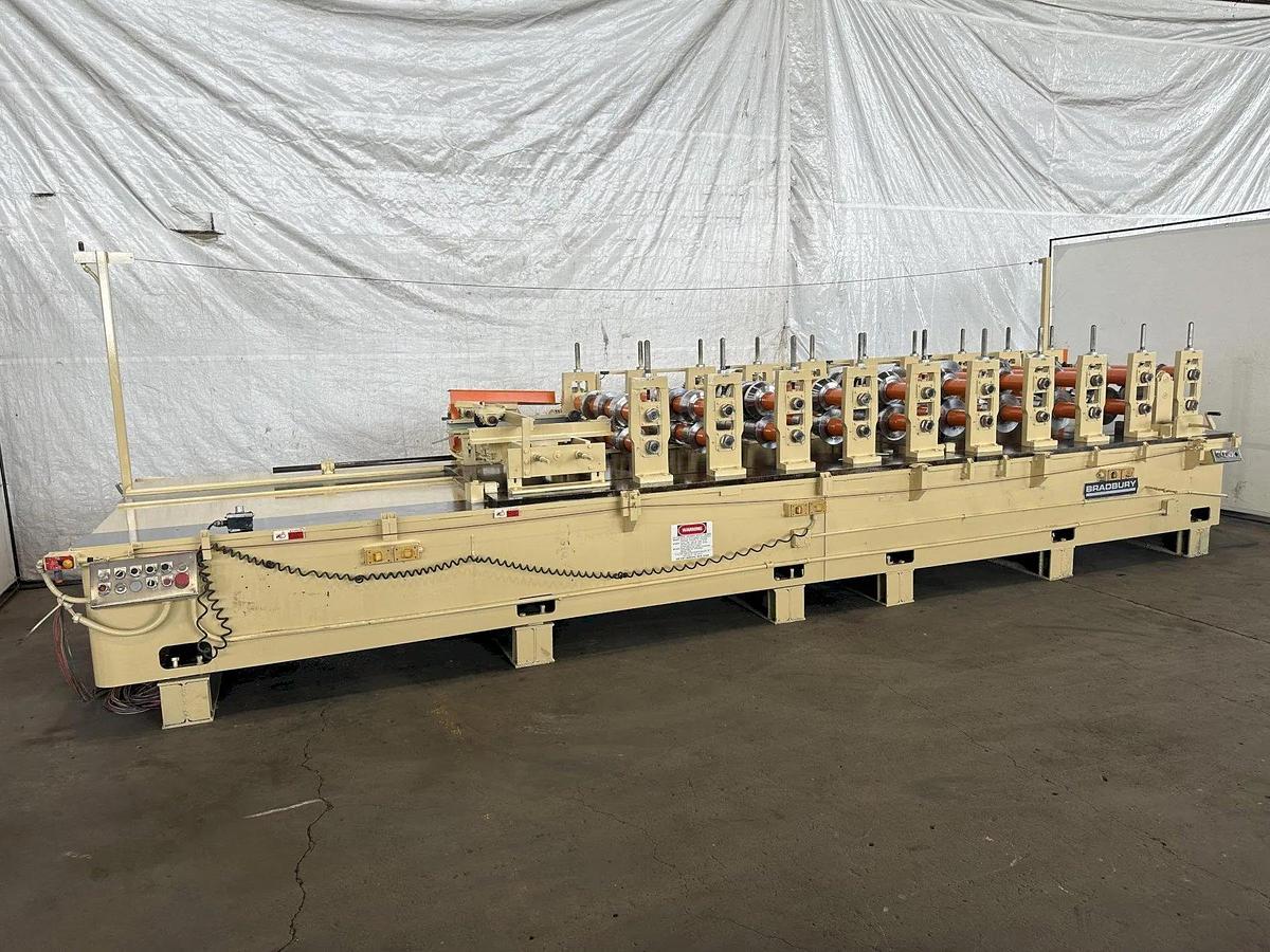 Used 10 Stand x 3.5” Arbor x 42” Bradbury Standing Seam 360 & Standing Seam Rafted Rollformer