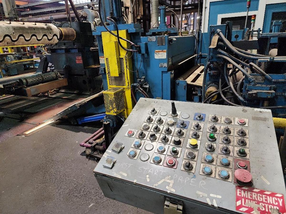 Used 52” x .100” x 35,000 Lb. Stamco Double-Loop Slitting Line