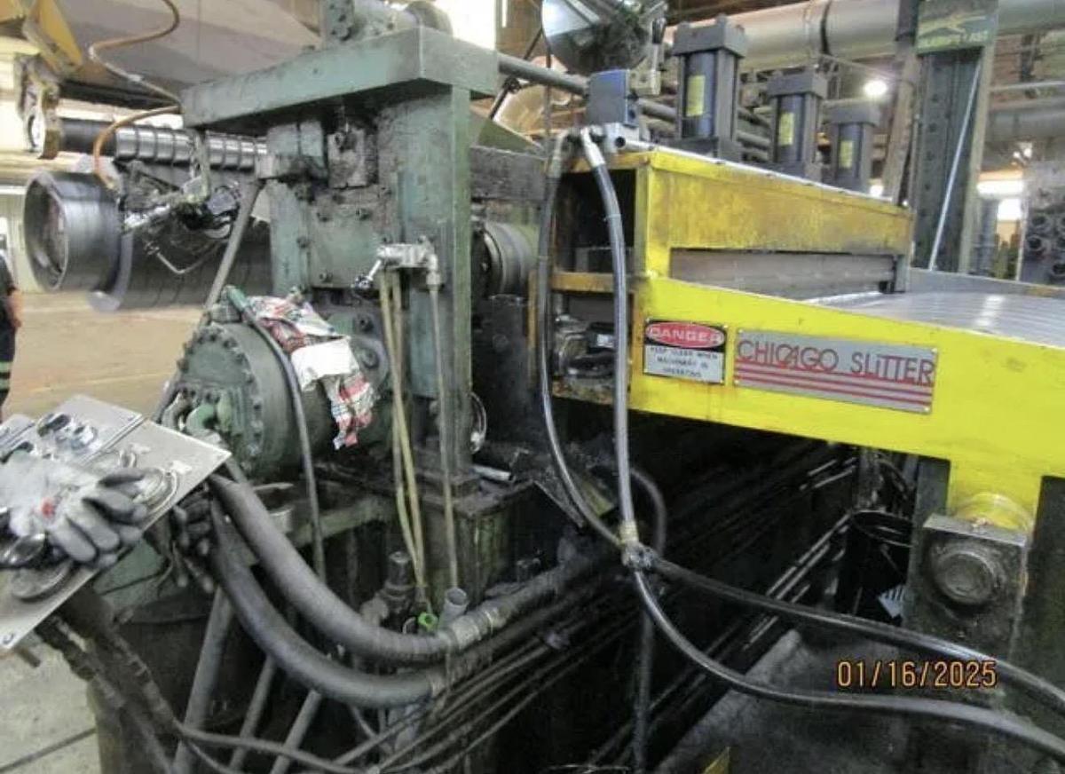 Used 60" x .187” x 50,000# Chicago/Paxson Loop Slitting Line with 2 Heads