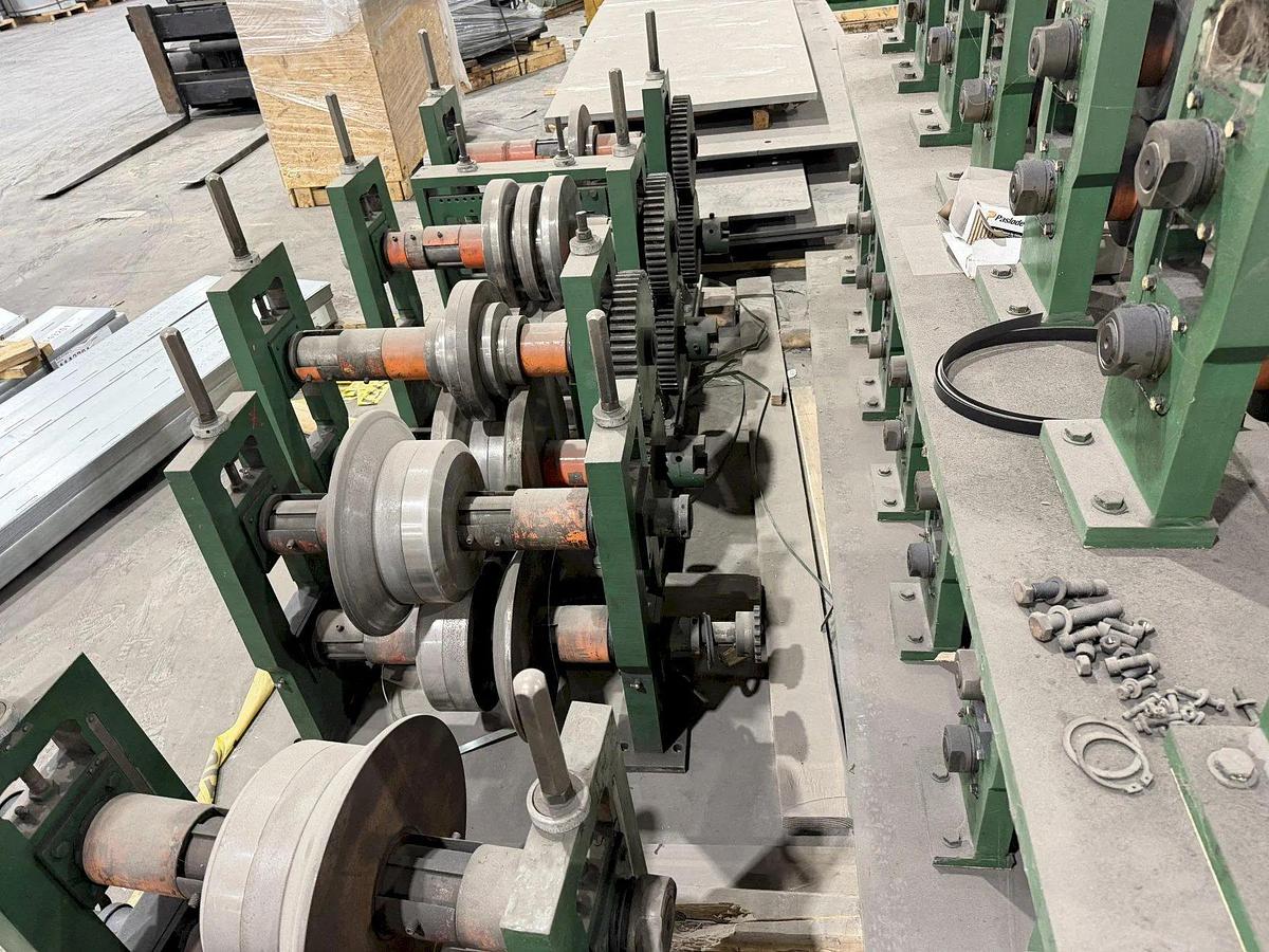 Used 12 Stand x 3.5” Arbor x 26” Roll Space Bradbury C&Z Purlin Roll Forming Line