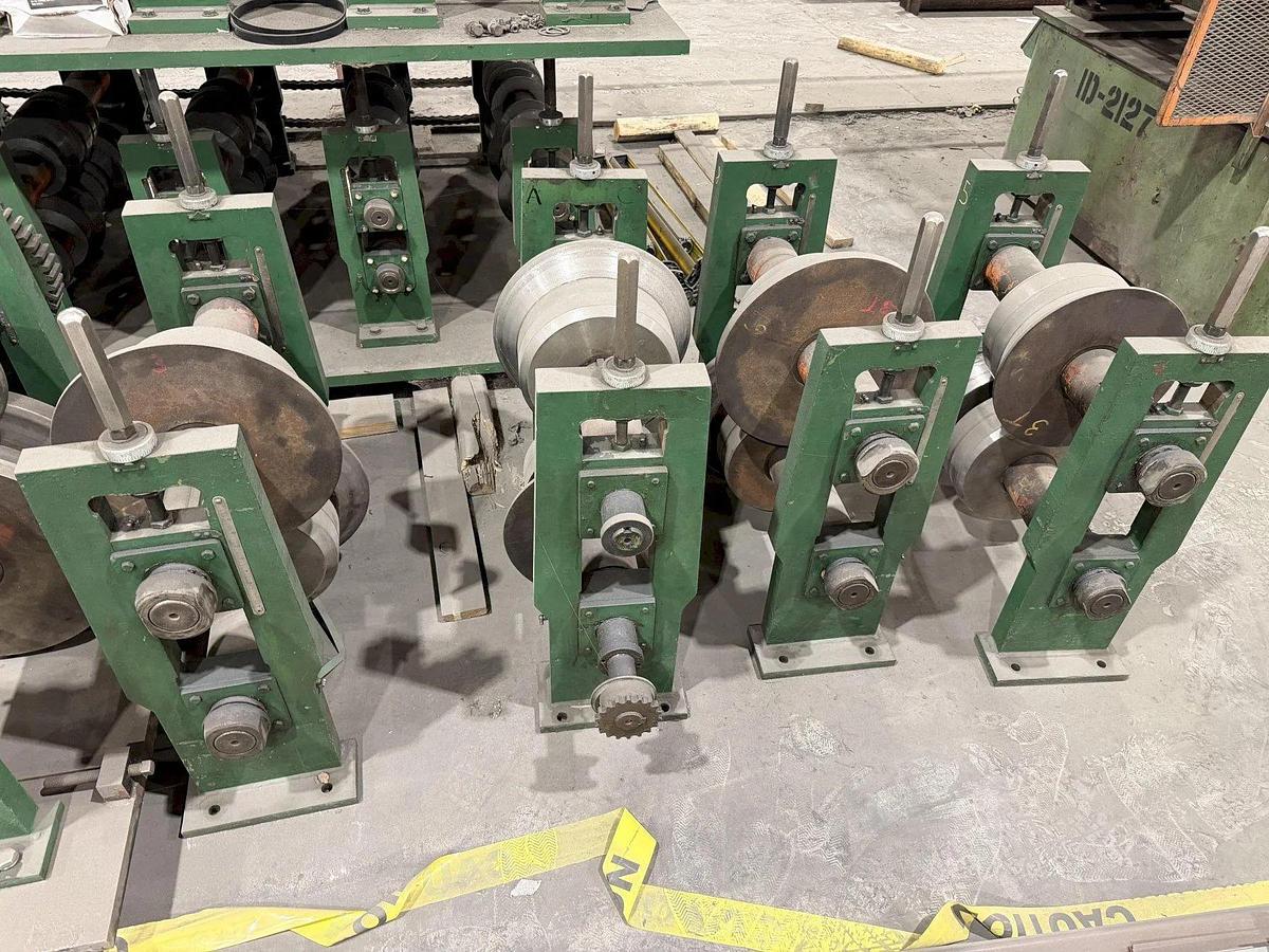 Used 12 Stand x 3.5” Arbor x 26” Roll Space Bradbury C&Z Purlin Roll Forming Line