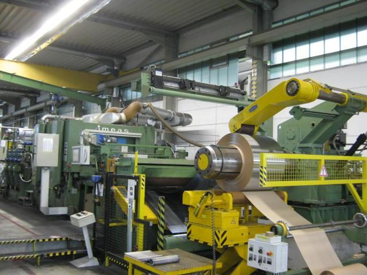 Used 50” x .040” George/Ungerer Grinding, Brushing & Cut To Length Line