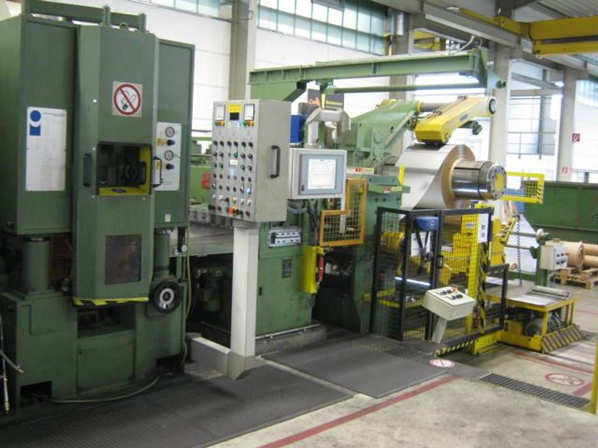 Used 50” x .040” George/Ungerer Grinding, Brushing & Cut To Length Line