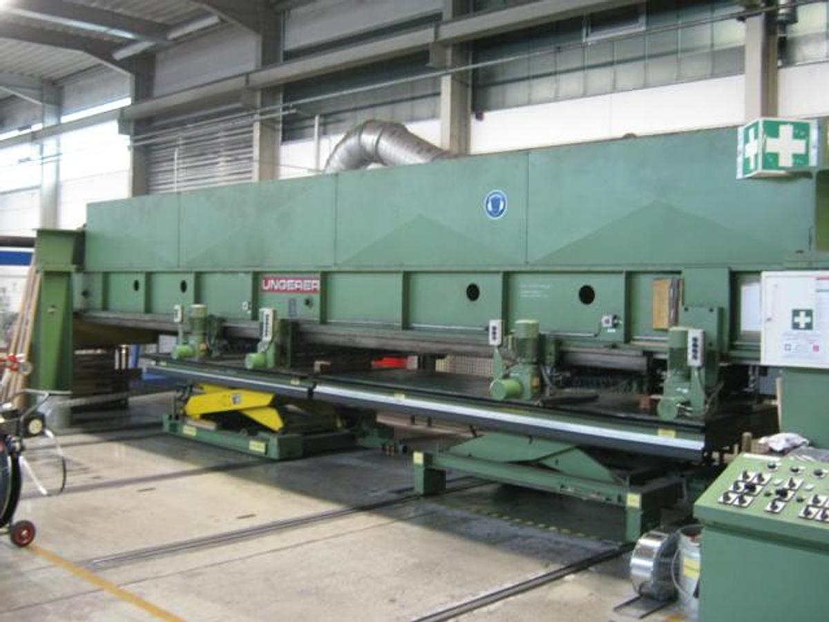 Used 50” x .040” George/Ungerer Grinding, Brushing & Cut To Length Line