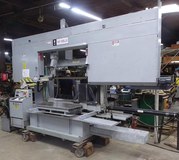 Used WF Wells B-25-2 Horizontal Bandsaw 25" x 40" capacity