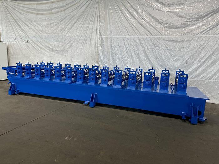 Used 14 STAND x 3.5" x 48" BRADBURY "36" SHADOW WALL PANEL" RAFTED ROLLFORMER