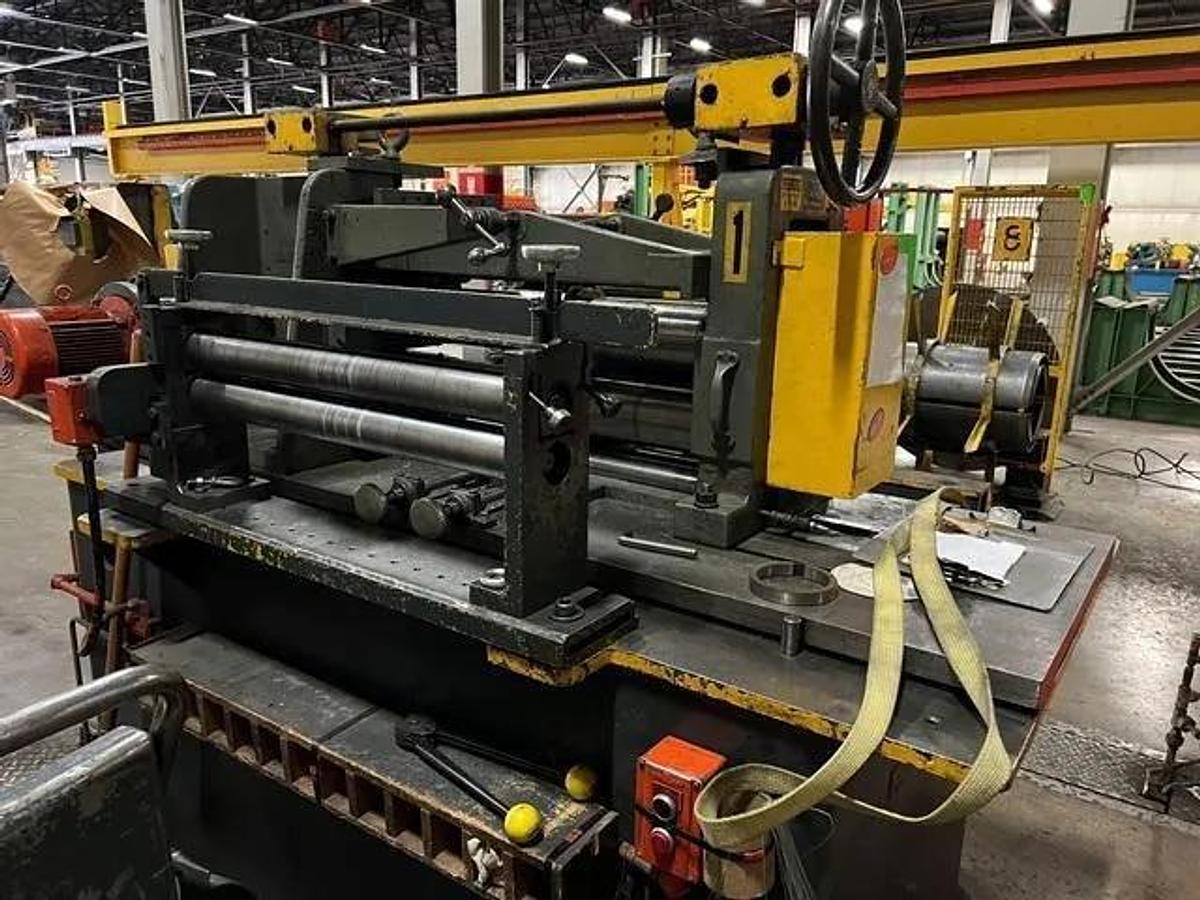 Used 24” x .090” x 5,000# Ruesch Slitting Line With Option For Second Head