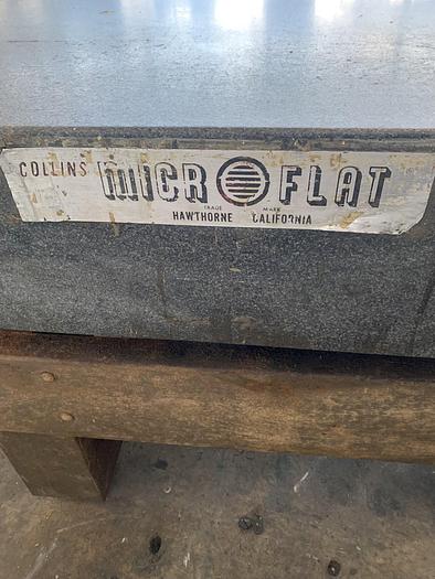 Used 48" X 72" X 10" MICRO-FLAT GRANITE SURFACE PLATE W/ STARRETT BASE