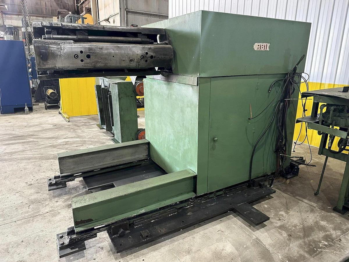 Used 20,000 LB X 48" RED BUD RBI MODEL #RM48-20S COIL REEL UNCOILER & CAR