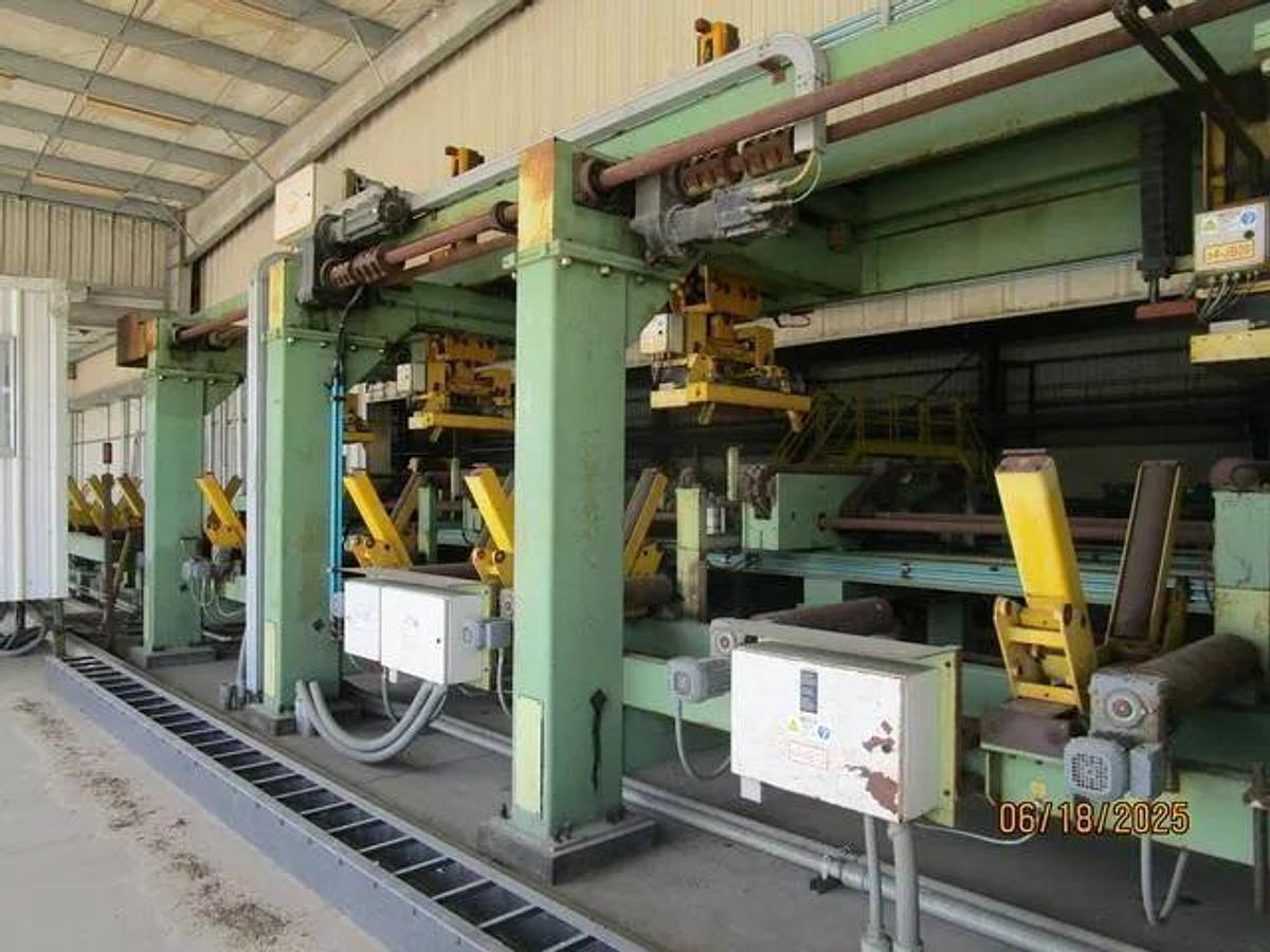 Used 7” Diameter x 60’ Mair Stacker and Exit Conveyor 