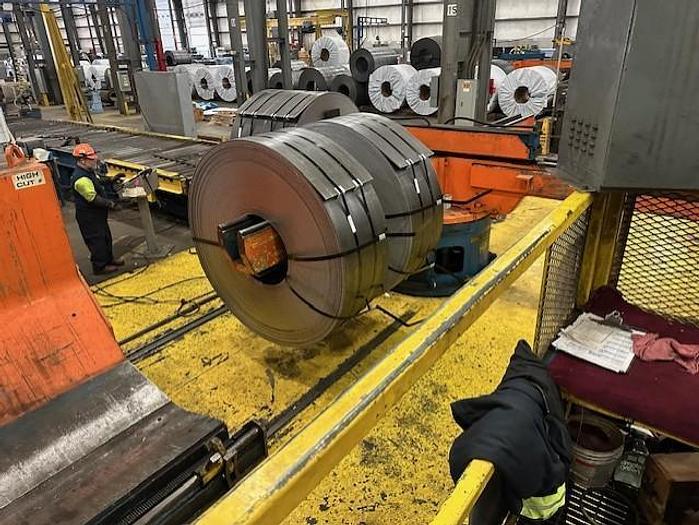 Used 72” x 0.625” x 70,000 lb Pro-Eco Heavy Gauge Injector Head Slitting & Packaging Line