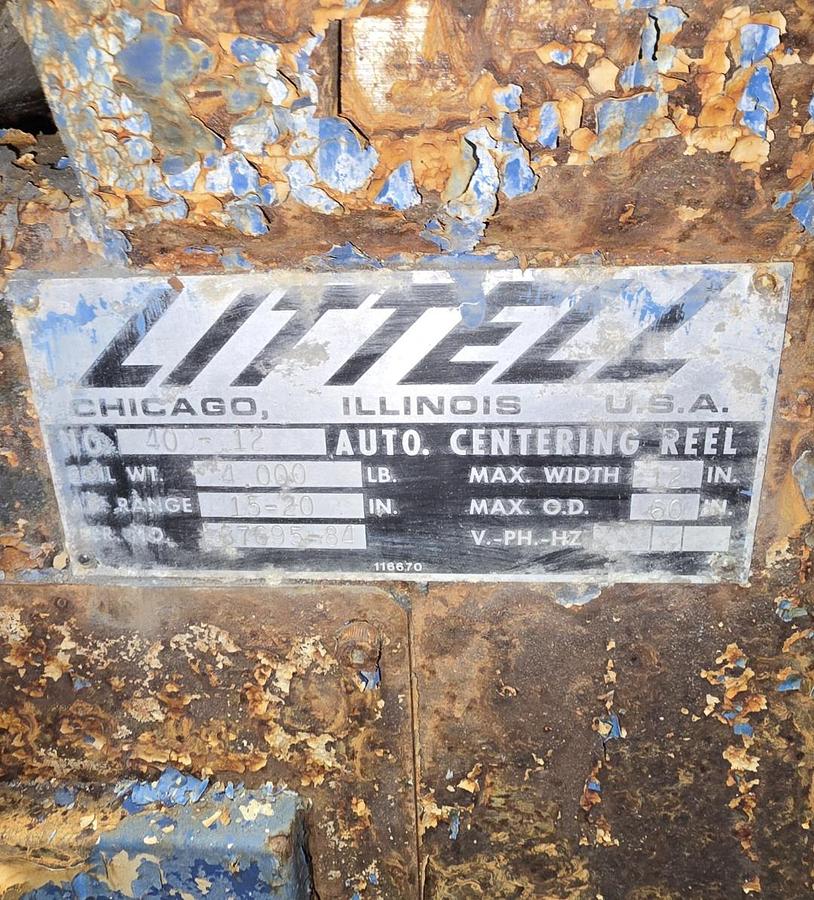 Used 4,000 Lb. x 12" Littell Motorized Single Uncoiler