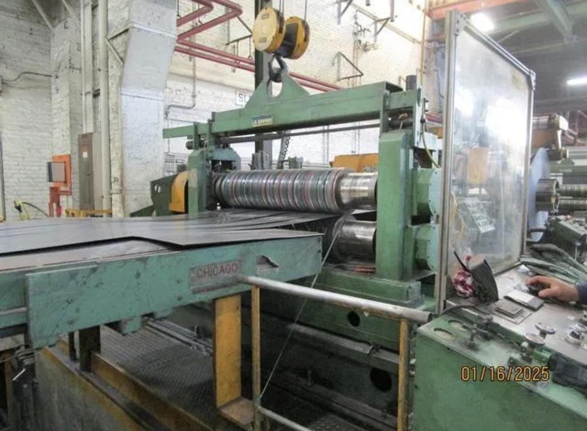 Used 60" x .187” x 50,000# Chicago/Paxson Loop Slitting Line with 2 Heads