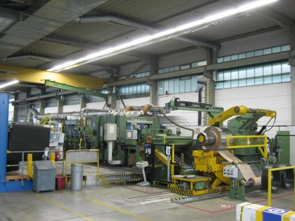 Used 50” x .040” George/Ungerer Grinding, Brushing & Cut To Length Line