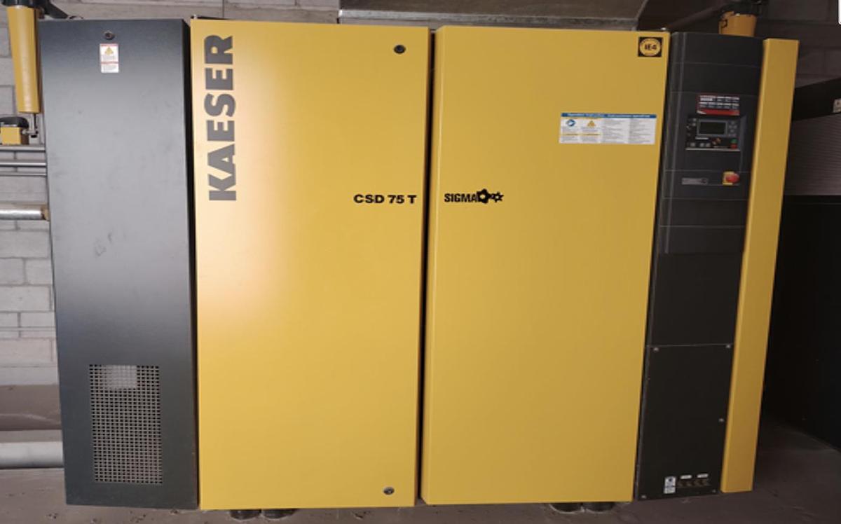 Used 125 HP Kaeser CSD75T Rotary Screw Air Compressor with Dryer