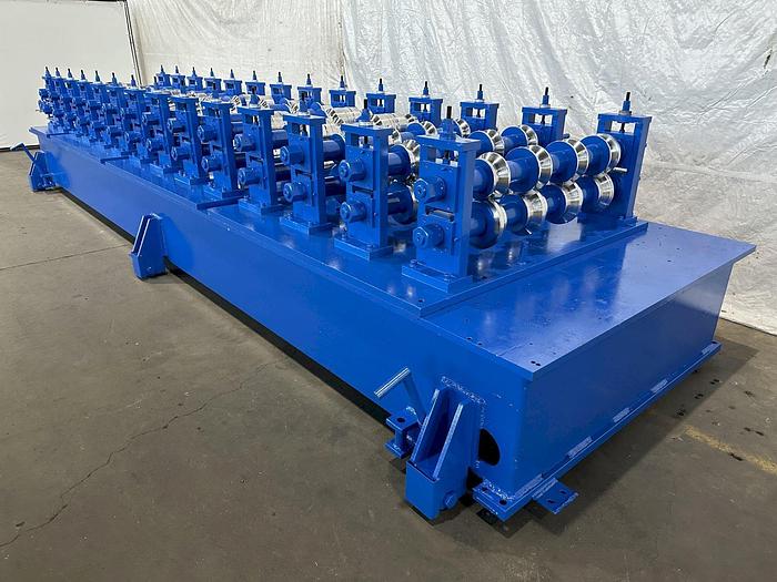 Used 14 STAND x 3.5" x 48" BRADBURY "36" SHADOW WALL PANEL" RAFTED ROLLFORMER