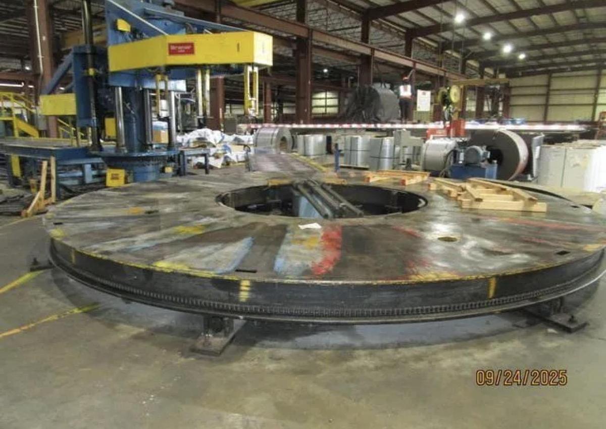 Used 72" x 10,000# Braner / Chicago Coil Banding Line with Braner Turret Stacker