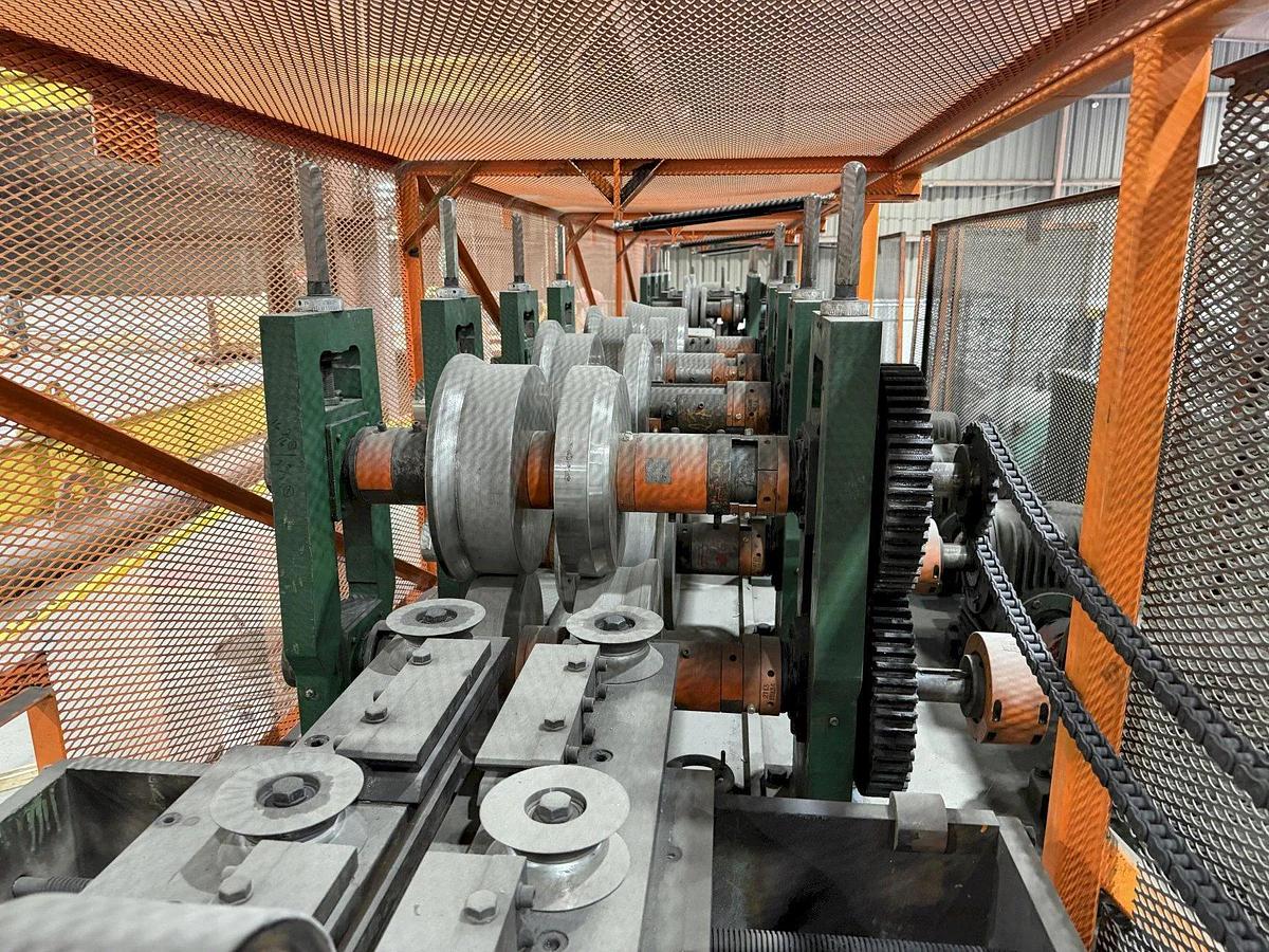Used 12 Stand x 3.5” Arbor x 26” Roll Space Bradbury C&Z Purlin Roll Forming Line