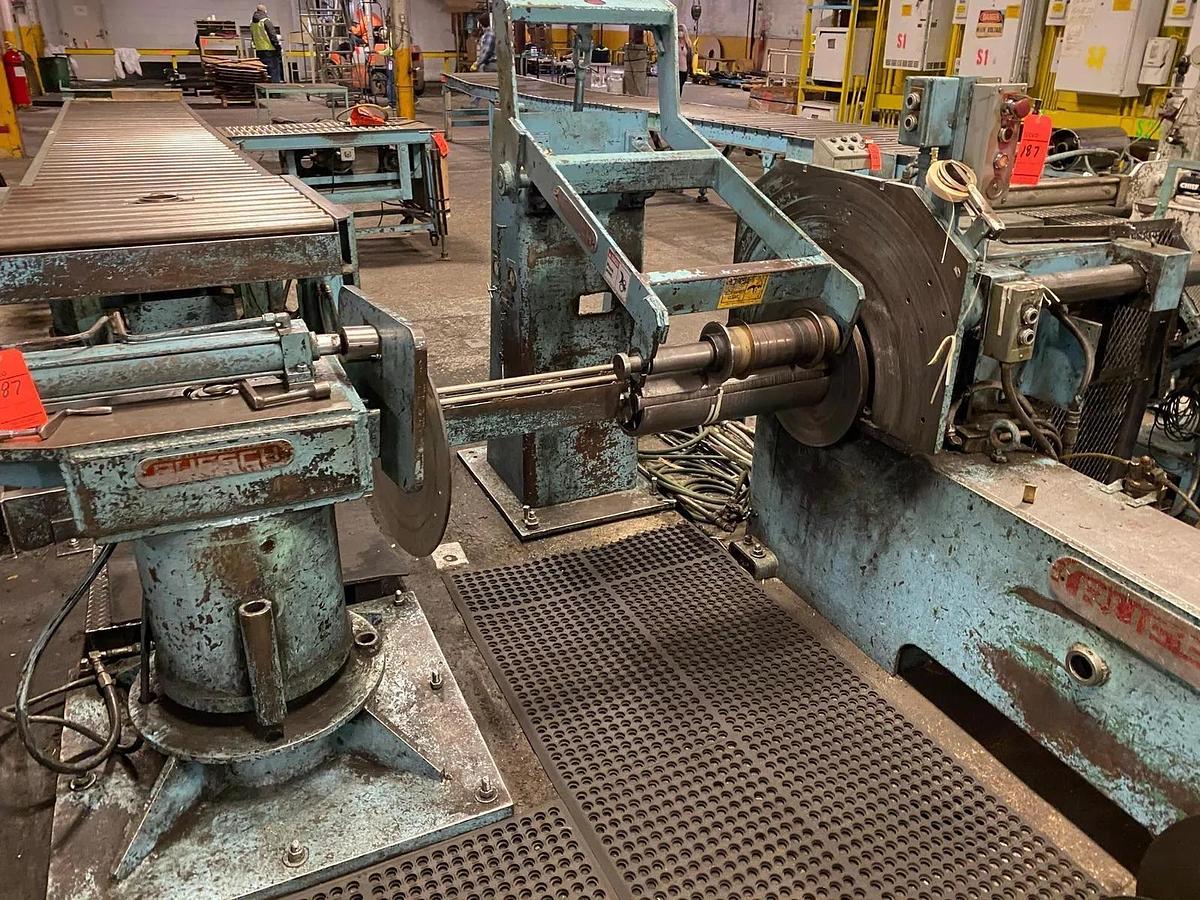 Used 18” x 2.625” Arbors x 6,000# Ruesch Ring Type Slitting Line