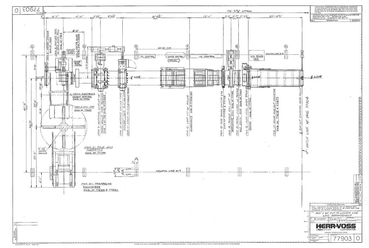Used 60" x .135" Herr Voss Cut-To-Length Line (Used)