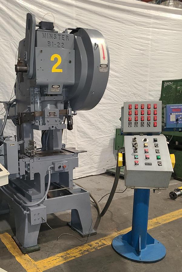 Used Minster B1-22 Ton Punch Press with Air Clutch & Air Brake & Light Curtain